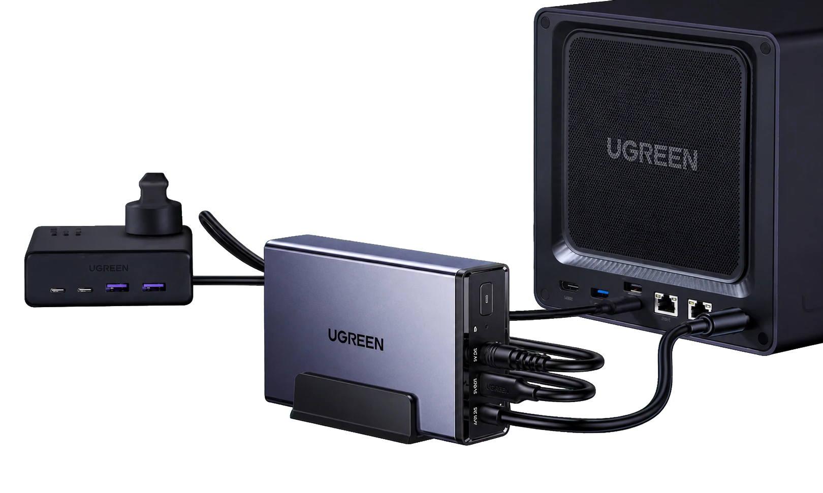 UGREEN NASyncに接続したUGREEN NAS 120W DC 無停電電源装置 UPS US3000